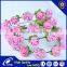 9 pcs Colorful Rose Head Wreath For Wedding Hair Accessory PE artificial Flower With Silk Ribbon