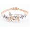 Exquisite Silver Rose Gold Single Chian Bangle Jewelry Big Rhinestone Crystal Pearl Butterfly Beautiful Bracelets For Party Lady