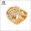 Women Luxcry goleden crystal spiral design stainless steel rings