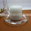 wholesale various colored low profile glass stand for candle stone