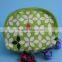 pink color printed fancy cloth big comestic bag with zipper
