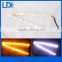 LED daytime running light car flexible led white amber drl strip light