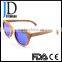 2016 latest trendy vintage blue mirrored lens zebrawood sunglasses