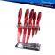 Non-stick Pure Color Royalty Line Swiss Line 6pcs Kitchen Knife set
