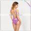 Strapless pink printing tankini set