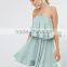Guangzhou Factory All Types of Ladies Dresses Off shoulder Ruffle Tired Dress Custom