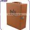 Light Brown Leather Wine Box/packaging Customized Logo Printing