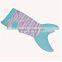 Colorful Wave Printing Mermaid Tail Blanket Sleep Bag With a Star Pocket