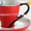 Good price china red ceramic elegant teacup and saucer China Factory