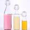 1000ml/500ml/250ml Clear Empty Glass Beverage Bottles With Plastic Clamp Lid Wholesale
