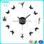 Large luxury home decor black butterfly acrylic clock wall