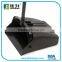 Plastic Lobby Dust Pan with Vinyl Coated Steel Handle Black
