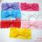 high quality elastic lace colorful headband with a bow tie for baby girl