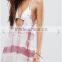 Summer New Style Sexy Printed Maxi Beach Dress Plunge Neck Sleeveless Backless One Piece Floor-length Beach Dress