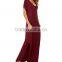 Guangzhou Clothing OEM Red Pocket Split Dress Pictures Of Latest Elegant Designs
