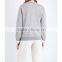Ladies Long Sleeves Round Neck Contrasting Elasticated Cuff Bird Embroidered Cotton Jersey Sweatshirt(DQE0190T)