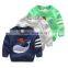 Hot new design appliqued shark pattern pullover baby sweaters custom