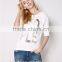 Customized 100% Cotton Fleece pullover Sweatshirts print 1/2 sleeve crewneck pullover t shirt