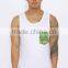 Custom cotton breathe freely absorbent water tank top with pocket