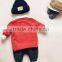 Red 3d reindeer knitted christmas jumper for children