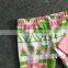 New Girls Spring Design Easter Design Short Sleeves Pink Bunny Shirt Aztec Capri With Matching Headband and Necklace Set