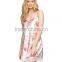 Sexy relaxed fit adjustable straps print women pajamas with lace trim
