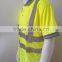 Hot sale Europe polyester birdeye breathable fluroscent safety sew-on high visibility polo shirt