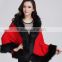 women autumn and winter models knitted cardigan cloak imitation fox fur collar cashmere sweater fur shawl