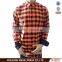 2017 latest flannel Autumn plaid mens shirtand two pockets with buttons