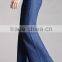 Women Wide Leg Flared Chambray Pants