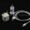 3 in 1 travel kit US/EU Plug Wall Charger Adapter + Car Charger + 8 pin to USB 2.0 Data Cable for iPhone 5,iTouch 5