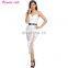 2017 Women Sleeveless White Bodycon Casual Midi Dress
