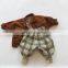 Children's plaid bloomers 2020 autumn new products Korean retro style threaded foot corduroy pants for boys and girls