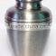 Tri-Band Brass Classic Cremation Urn With Pewter Finish