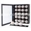 20 Baseball Display Case Wall Mounted Acrylic Transparent Door Lockable Wood Showcase Cabinet Hanging Shelf Holders Shadow Box