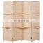 Bamboo 4 Panel Folding Room Divider Screen w/Removable Storage Shelves