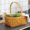 Rectangular wooden basket storage wood chip basket