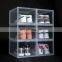 Drop Front clear custom shoe case storage box wholesale shoe case display Magnetic acrylic shoe box custom logo