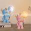Bedroom Indoor Moon LED Table Lamp Cute Bear Toy Figure Desk Lamp for Living Room