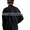 OEM High Quality Winter Hoodies Custom Black Knit Half Zip Up Color Block Barber Fleece Hoodie
