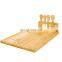 2022 Hot Sale Bamboo Cheese Cutting Board with Slide-Out Drawer Stainless Steel Knife Set cheese board and knife set