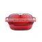 Cast Iron Insulated Ensemble Cuisine Food Warmer Plate Dish Pot Casserole Set With Lid