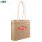 Custom eco friendly waterproof tote shopping jute sack  bag burlap linen packing gift bag with logo print