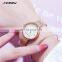 SINOBI Elegant Fashion Lady Watch Polygon Printing Dial Stainless Steel Mesh Band Quartz Watches S9817L