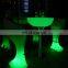 outdoor PE plastic led lighted furniture bar /rechargeable portable led tables and chairs glow led furniture sofa set restaurant