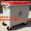 240LCustom plastic garbage bin for outdoor use, Large capacity 660 liter plastic garbage four-wheeled cart with lid bin
