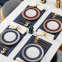 Elegant Gold Rimmed Red Bone China Ceramic Dinnerware Plate For Wedding And Home Decoration