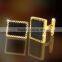 gold plated square stainless steel cufflinks