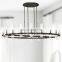 Modern copper industrial style chandelier lighting fixture clear glass shade for living dining room kitchen island foyer lobby