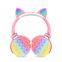 Wireless Premium Kids Headsets Stress Reliever Stereo Headset Cat Ear Silicone Popping Headphone